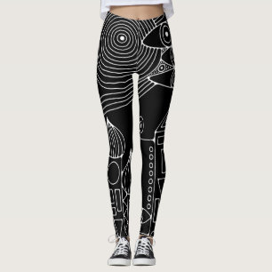 Handgetekende lijnen door EDDArt - Kom samen 2 Leggings
