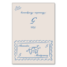 Handgetekende maaltijdkeuze-huwelijksplaatskaart m