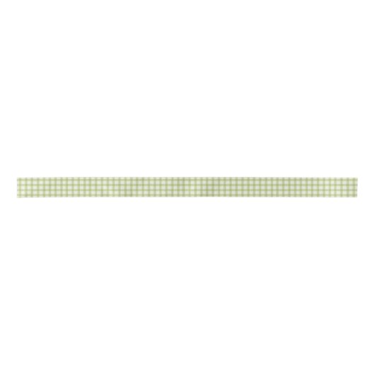 Handgetekende Mint Green Gingham Lint (Voorkant)