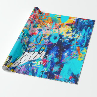 Handgetekende moderne multi-kleurenmedia kunst c cadeaupapier