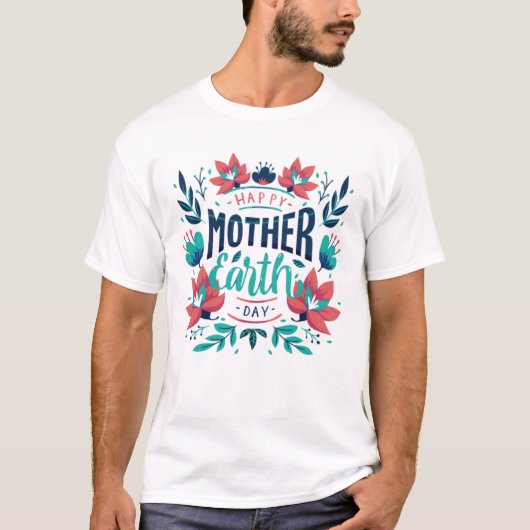 Handgetekende Moeder Aarde Dag Design-23184 T-shirt (Voorkant)