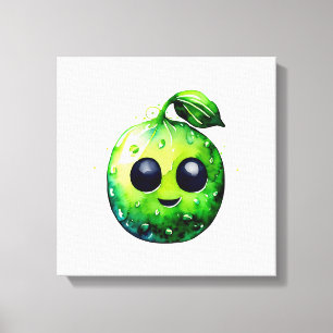 Handgetekende munt Emoji - Stretched Canvas Print