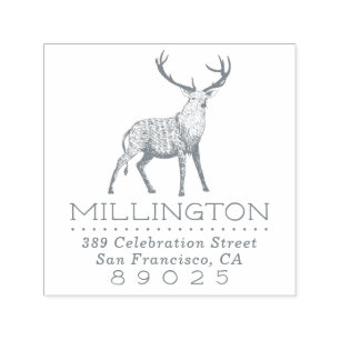 Handgetekende naam rendierfamilie naam retouradres  zelfinktende stempel