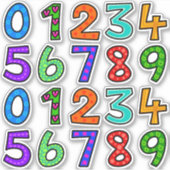 Handgetekende nummers sticker (Voorkant)