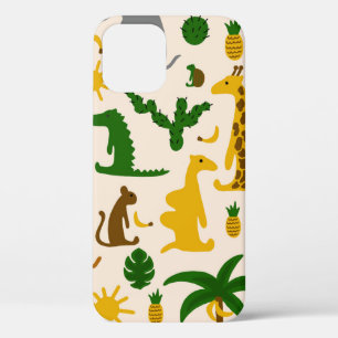 Handgetekende pastelkleurillustratie naadloos deel iPhone 12 hoesje