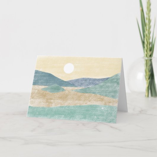 Handgetekende pastellandschap Wenskaart Bedankkaart (Voorkant)