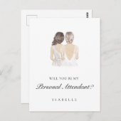 Handgetekende Personal Attendant Proposal Briefkaa Briefkaart (Voorkant / Achterkant)