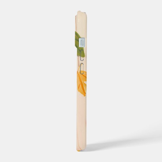 Handgetekende pompoen en herfstbladeren herfstoogs iPhone 15 hoesje (Linkerkant)