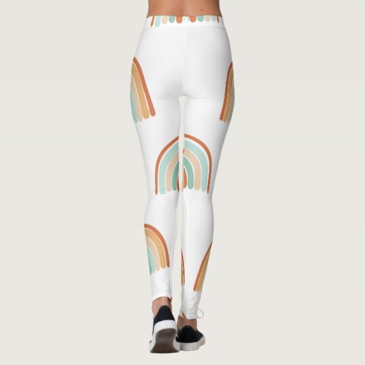 Handgetekende regenbogen: pastel naadloos patroon. leggings (Achterkant)