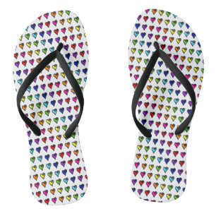 Handgetekende regenboogharten teenslippers
