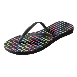 Handgetekende regenboogharten teenslippers