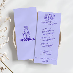 Handgetekende Retro Moderne Trouwdag Menu