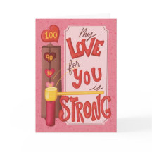 Handgetekende Retro  Valentijn's Day Kaart