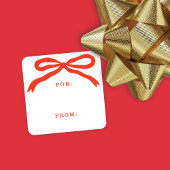 Handgetekende rode boog kerstcadeau Labels