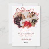 Handgetekende rode kerstfoto Lijst Feestdagenkaart (Achterkant)