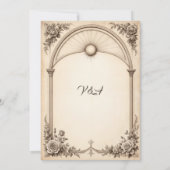 handgetekende Roos bruiloft uitnodiging (Achterkant)