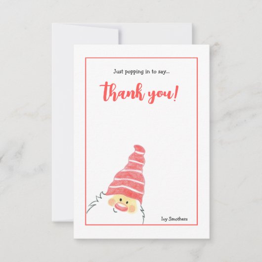 Handgetekende Santa Card Bedankkaart (Voorkant)