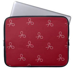Handgetekende schaar op maroon red laptop sleeve