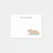 Handgetekende Schattigee Capybara Wildlife Zoo Ani Post-it® Notes (Voorkant)