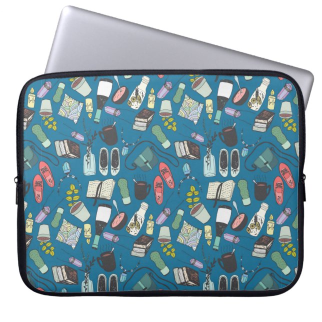Handgetekende schets mode illustratiesseam laptop sleeve (Voorkant)