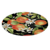 Handgetekende Sinaasappels: bloemenillustratie. Snijplank (Hoek)