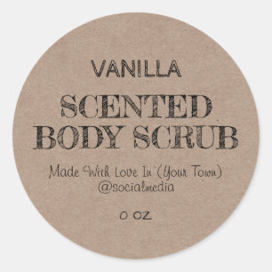 Handgetekende stijlproductlabels ronde sticker