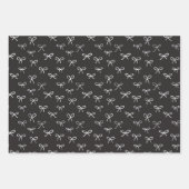 Handgetekende strikken vakantie inpakpapier - zwar (Voorkant 2)