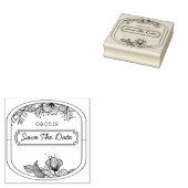 Handgetekende tekst monogram lijst bloemen sket 	rubberstempel (Gestempeld)