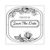 Handgetekende tekst monogram lijst bloemen sket 	rubberstempel (Afrduk)