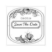 Handgetekende tekst monogram lijst bloemen sket zelfinktende stempel (Design)