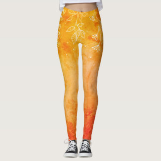 Handgetekende terracotta leggings a