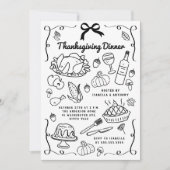 Handgetekende Thanksgiving Diner Kaart (Voorkant)