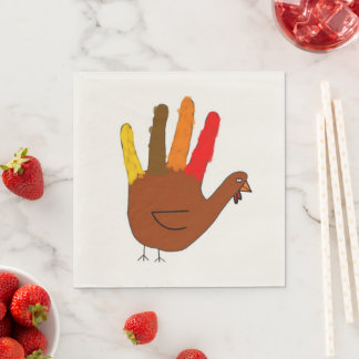 Handgetekende Thanksgiving Turkije Servet