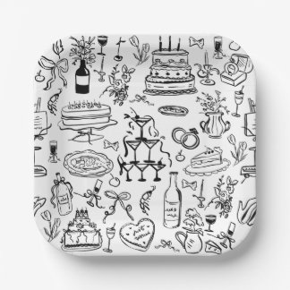 handgetekende trouw huwelijks champagnefontein papieren bordje