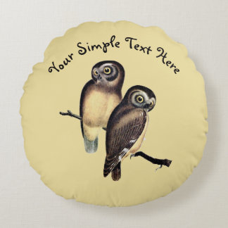 Handgetekende uil illustratie ronde kussen