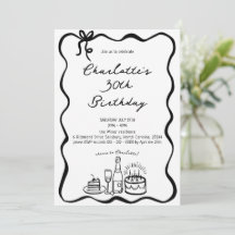 Handgetekende uitnodiging voor 30e verjaardag