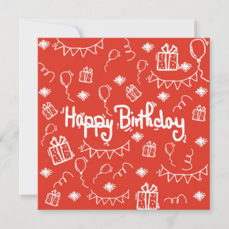 handgetekende verjaardagsuitnodigingskaart kaart