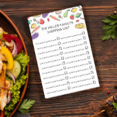 Handgetekende voedselcheckbox boodschappenlijst post-it® notes