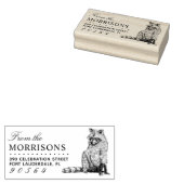 handgetekende wasbeernaam retouradres rubberstempel (Gestempeld)