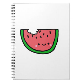 Handgetekende watermeloen cartoonillustratie notitieboek