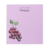  handgetekende Waterverf druiven Plum Paarse Notitieblok (Voorkant)