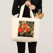 Handgetekende waterverf Seamless Floral Pattern Grote Tote Bag (Voorkant (product))