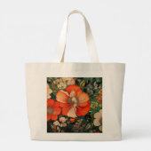 Handgetekende waterverf Seamless Floral Pattern Grote Tote Bag (Achterkant)