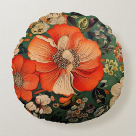 Handgetekende waterverf Seamless Floral Pattern Rond Kussen