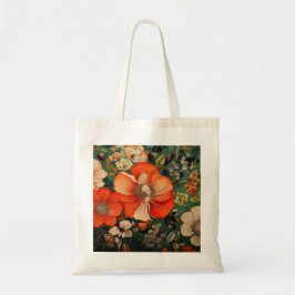 Handgetekende waterverf Seamless Floral Pattern Tote Bag