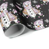 Handgetekende Whimsical Snowman Kerstmis M Cadeaupapier (Rol Hoek)