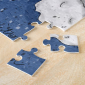 Handgetekende Winterdag, Engels Cottage Legpuzzel (Zijkant)