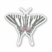 Handgetekende Zebra Swallowtail vlinder Sticker (Voorkant)