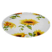  handgetekende zonnebloem Waterverf Snijplank (Hoek)