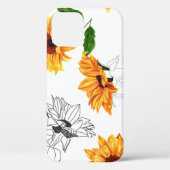 Handgetekende zonnebloemen: levendig geel patroon. Case-Mate iPhone case (Achterkant)